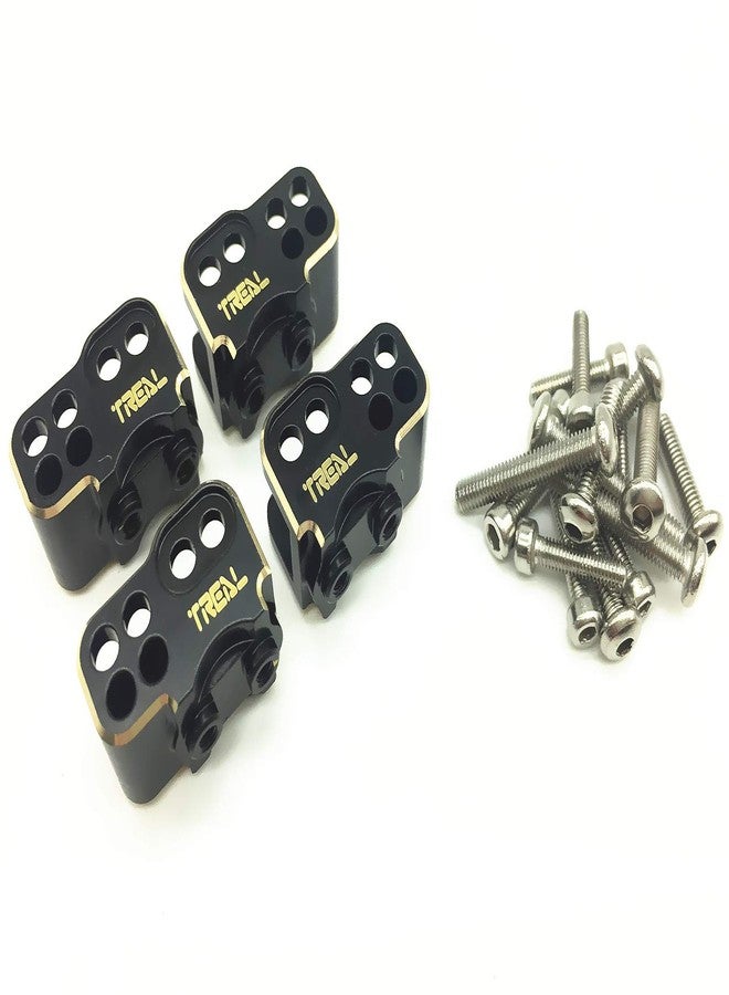 Treal Brass Front and Rear Lower Shock Suspension Link Mounts 4p for SCX10 II (Black) - Image 2
